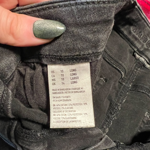 American Eagle Next Level Stretch Skinny Jeans - Size 10 Long (Black) - Picture 3 of 3